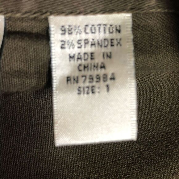 Chico's Olive Green Jacket Medium Stretch Cotton - Picture 6 of 7